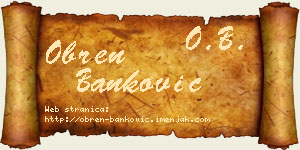 Obren Banković vizit kartica